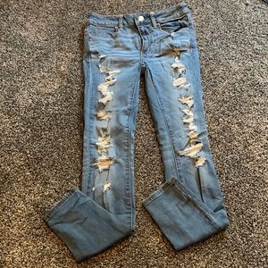 American Eagle Distressed Jeggings, Super Super Stretch